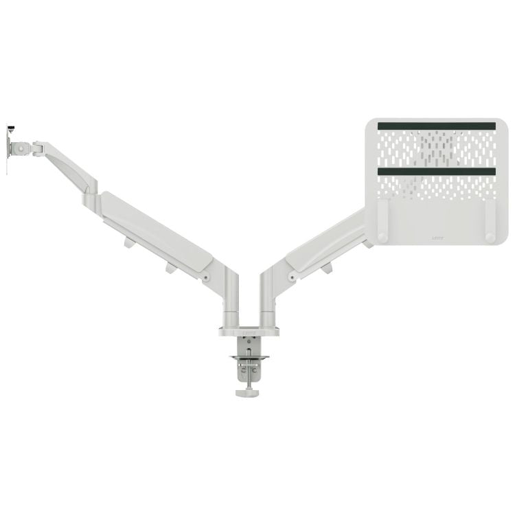 Leitz Ergo Space-Saving Dual Monitor and Laptop Arm Light Grey Leitz Ergo Space-Saving Dual Monitor and Laptop Arm Light Grey